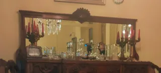 Mueble comedor madera noble y mármol. ULTIMO DIA