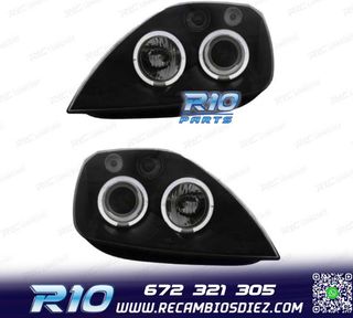FAROS PARA FORD FIESTA 02-08 OJOS ANGEL FONDO NEGRO
