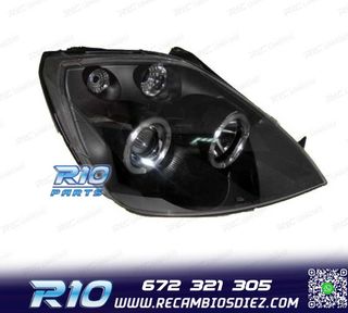 FAROS PARA FORD FIESTA 02-08 OJOS ANGEL FONDO NEGRO
