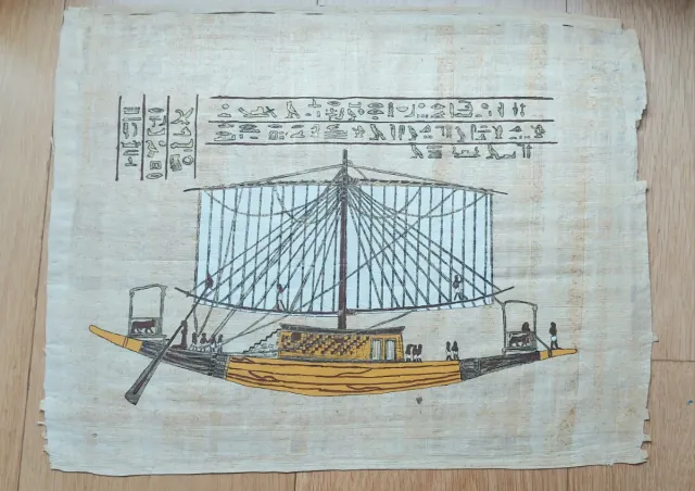 Lámina Papiro Barco Egipcio Jeroglíficos
