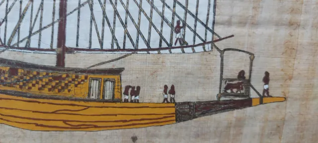 Lámina Papiro Barco Egipcio Jeroglíficos