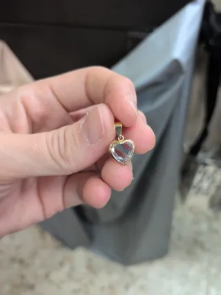 Colgante Oro Corazón Aguamarina