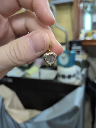 Colgante Oro Corazón Aguamarina