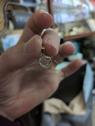 Colgante Oro Corazón Aguamarina