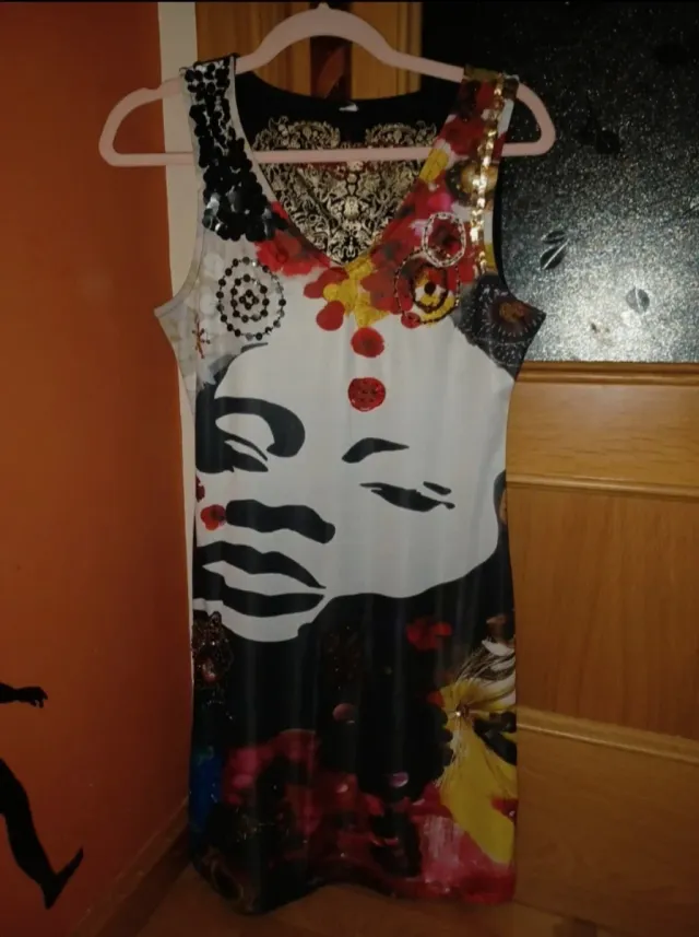 Vestido estampado mujer