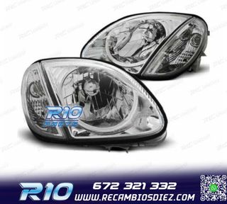 FAROS PARA MERCEDES CLASE SLK R170 96-04 FONDO CROMO