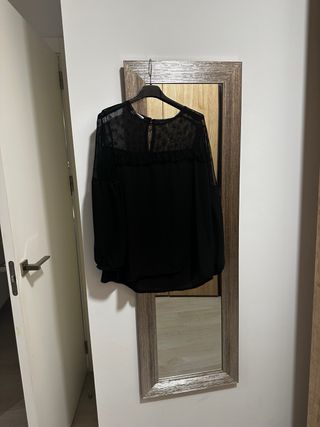 Blusa negra mujer con encaje
