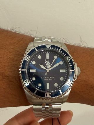 Reloj U.S. Polo Assn. Azul y Plateado