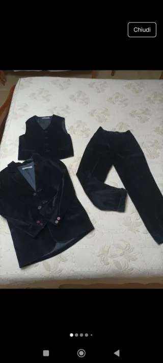 Completo elegante bimbo velluto 3 pezzi