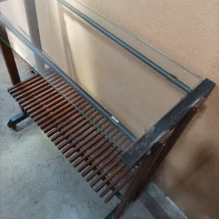 Carrello vintage vetro e legno