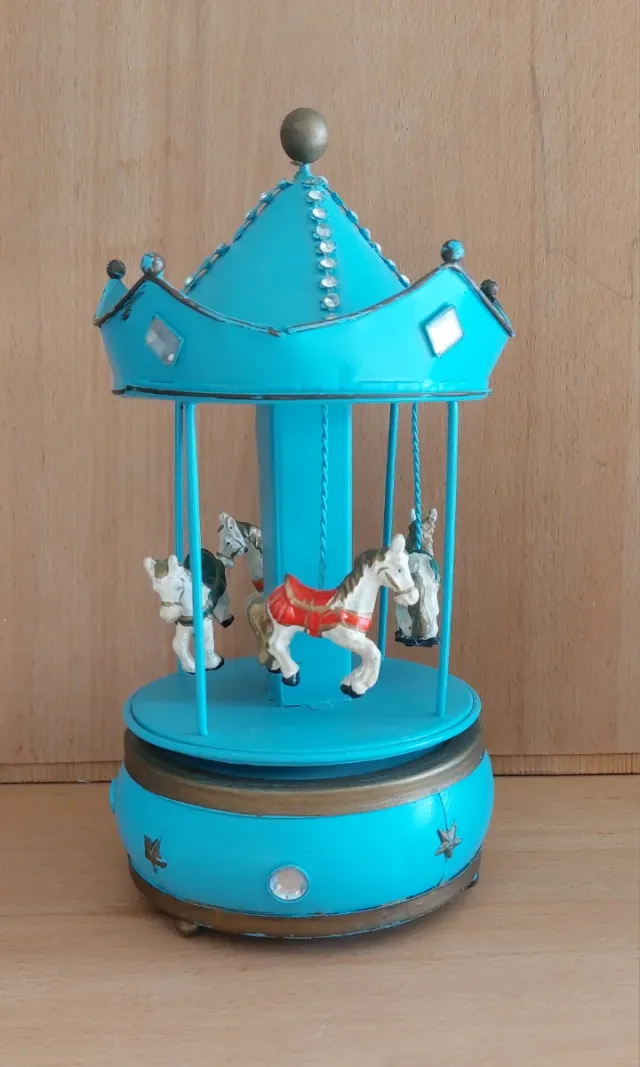 Carillon giostra cavalli blu anni '60