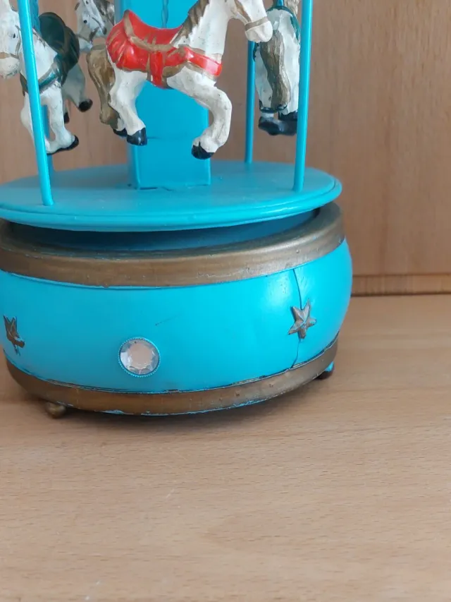 Carillon giostra cavalli blu anni '60