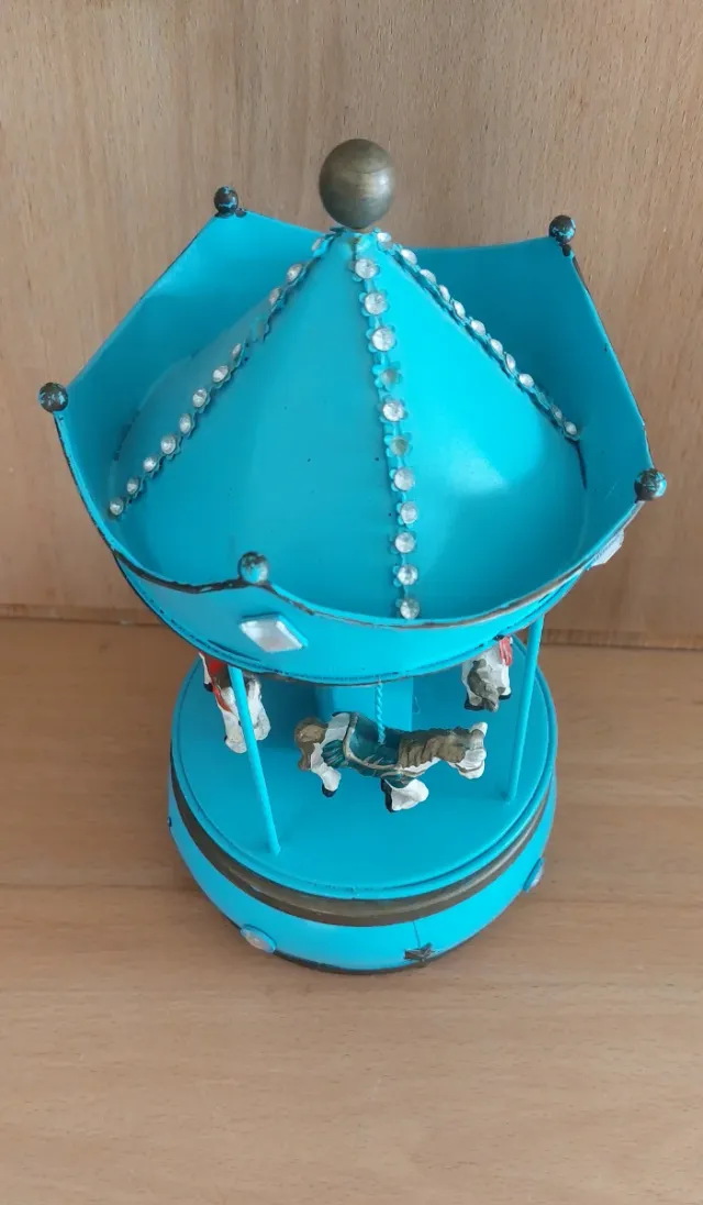Carillon giostra cavalli blu anni '60
