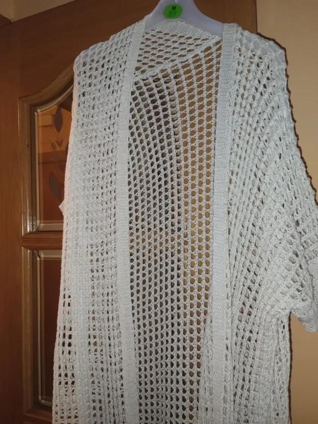 Cárdigan de punto blanco talla única