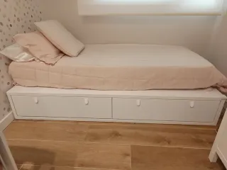 Estructura cama blanca con cajones