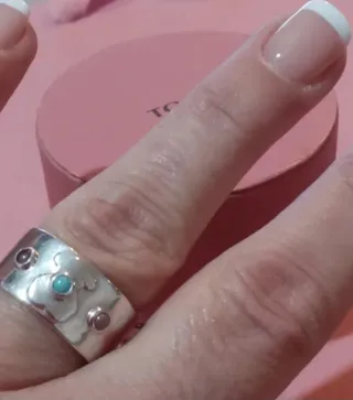 Anillo Tous Amatista, Cerámica y Rodonita Plata