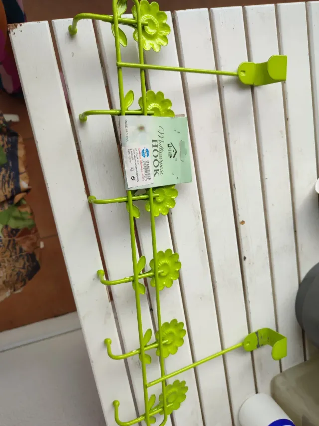 Colgador de puerta flor verde