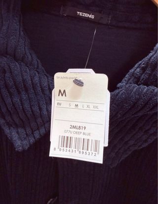 Camicia Tezenis blu coste velluto