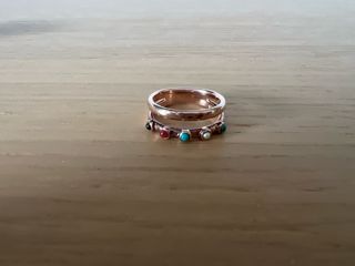 Anillo Tous Oro Rosa Multicolor