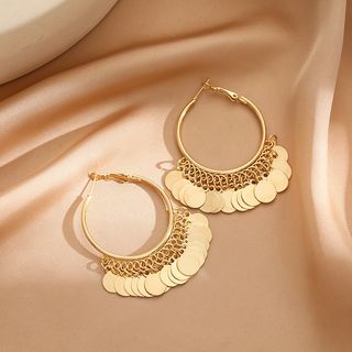 Pendientes aro dorados con monedas