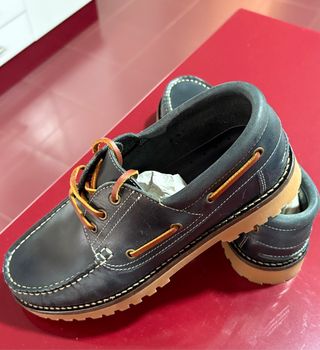 Zapato náutico piel azul marino