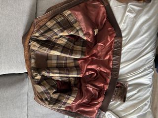 Chaqueta de cuero vintage marrón
