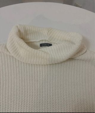 Jersey cuello alto blanco talla U
