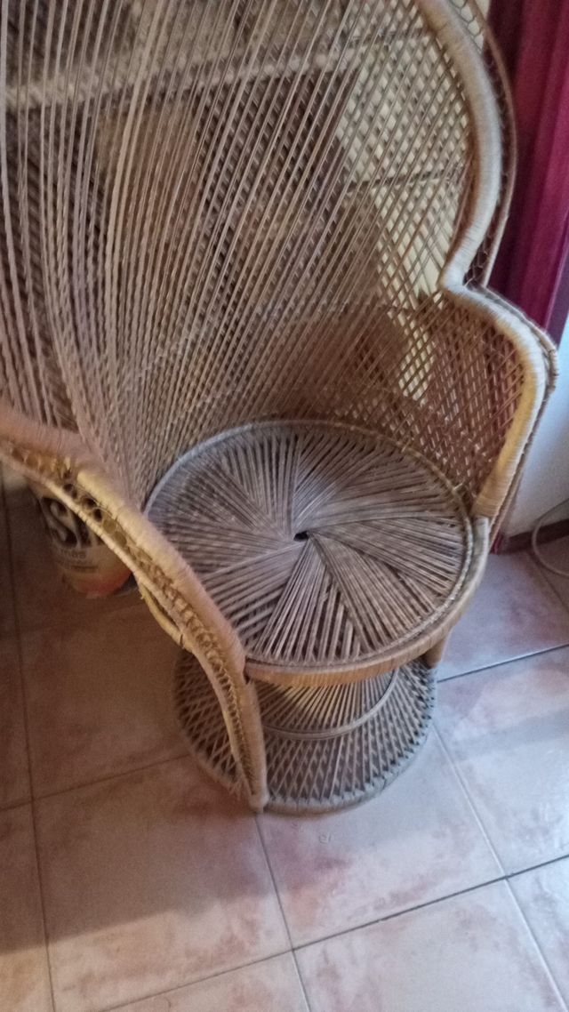 Silla Enmanuel Ratán Beige/Marrón