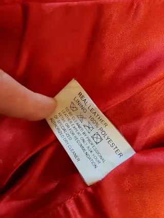 Chaqueta Piel Roja Mujer