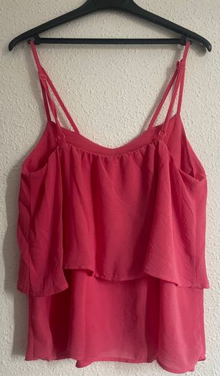 Top rosa con capas