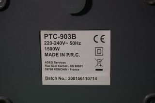 Calentador Eléctrico PTC-903B 1500W
