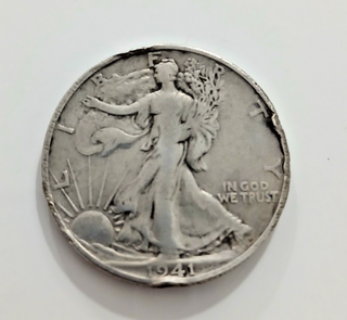 Moneta 1/2 Dollaro Argento 1941 Walking Liberty