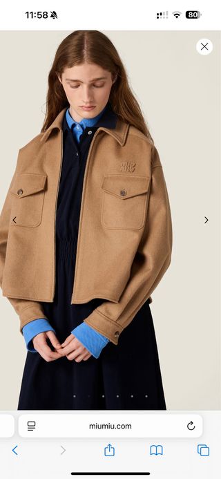 Giacca Miu Miu Coat 100% Camel