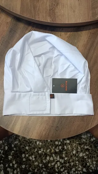 Gorro de chef blanco ajustable sin estrenar