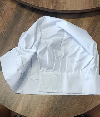 Gorro de chef blanco ajustable sin estrenar