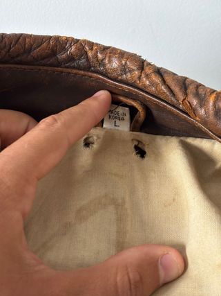 Chaqueta Cuero Vintage Marrón