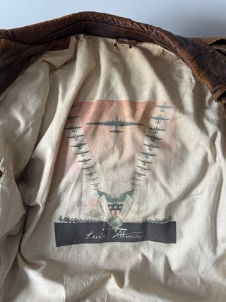 Chaqueta Cuero Vintage Marrón