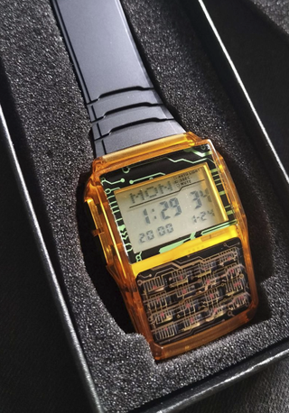 Reloj Casio Databank 25 Transparente Fuego