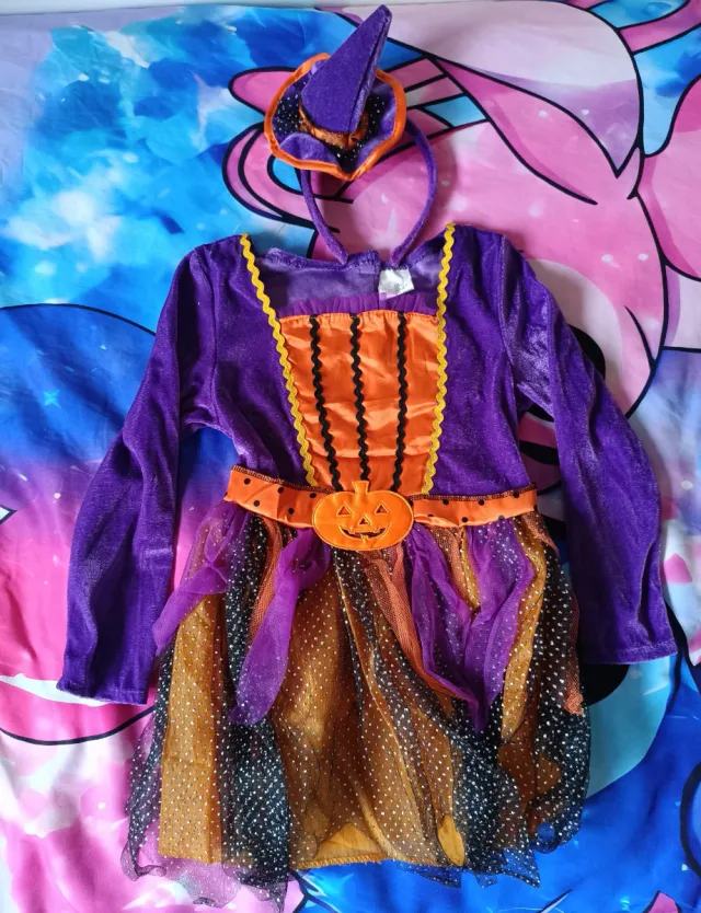 Disfraz Bruja Calabaza Niña Talla 5-6