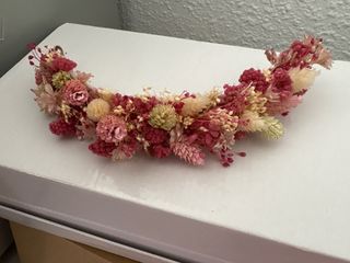 Tocado Novia Flores Preservadas Rosa