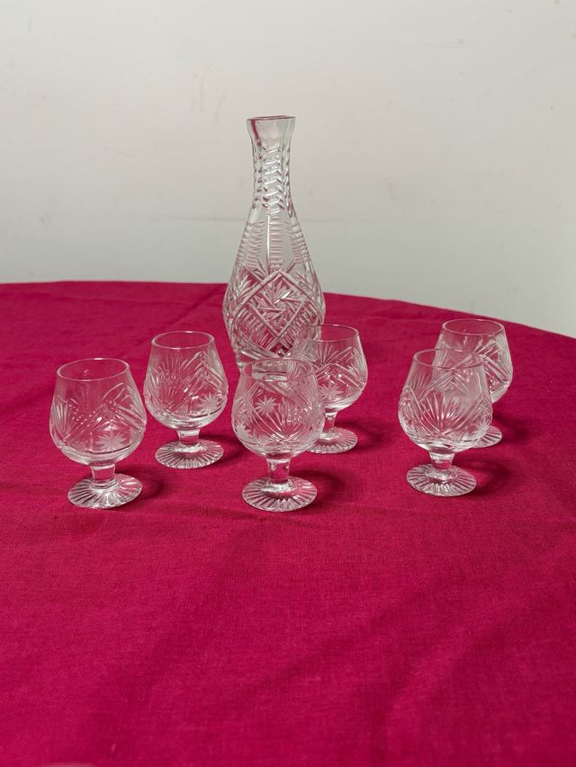 Servizio Bicchierini e Bottiglia di Cristall