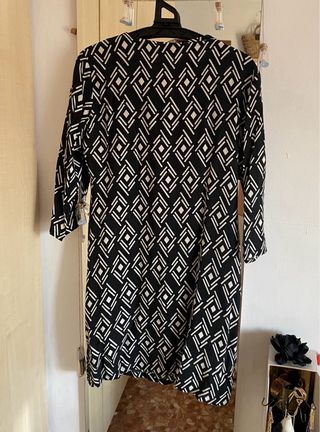 Vestido URBAN by Venca Negro y Blanco Talla S