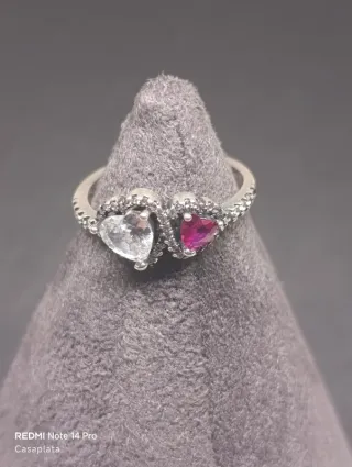 Anillo plata S925 circonita a dos colores 339