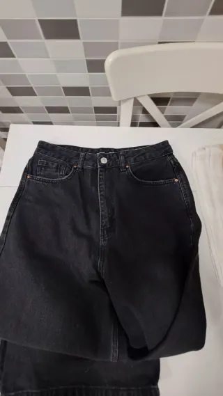 Pantalón Stradivarius Wideleg Negro