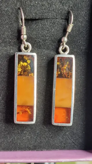 Pendientes Ámbar Báltico Plata 925
