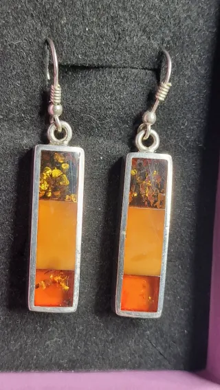 Pendientes Ámbar Báltico Plata 925