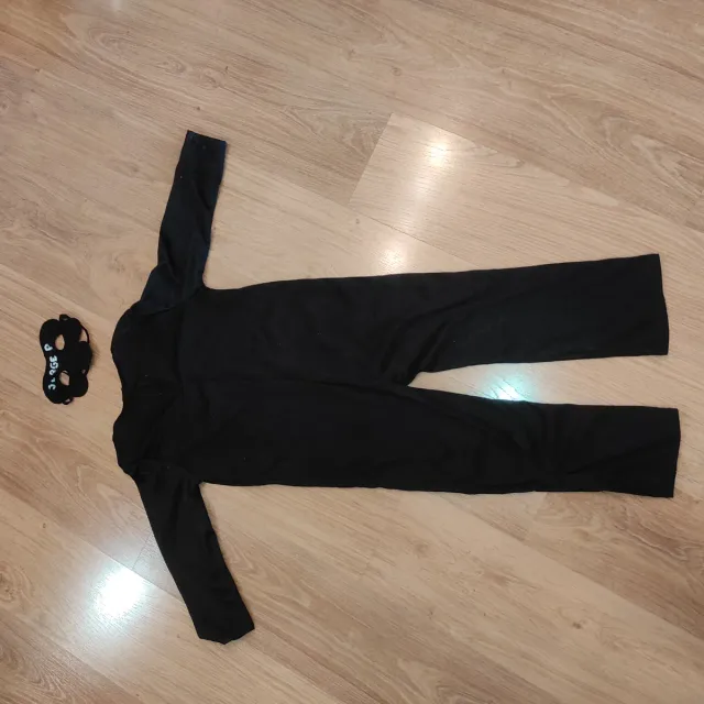 Disfraz esqueleto(mono) negro + máscara