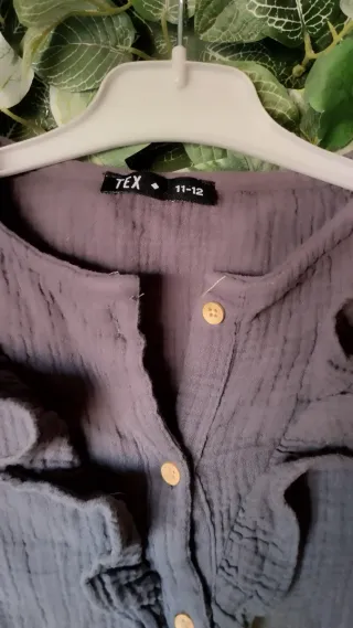 Camisa niña muselina gris 