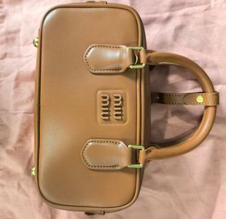 Borsa da bowling Miu Miu marrone