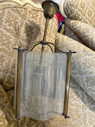 Lámpara colgante vintage cristal y metal